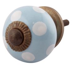 Turquoise Polka Dot Small Ceramic Dresser Knobs 